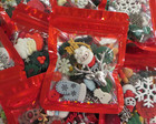 50 Piece Christmas Craft Grab Bag - A Random Mix Of Buttons  Charms  Beads  more