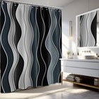 Eoexlup Black And Gray Stripe Shower Curtain  70x72 Inch