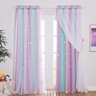 Nicetown Baby Room Decor  White Gauze   Blackout Drapes Assembled  Star Cut Roma