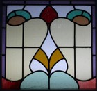 Abstract Victorian English Leaded Stained Glass Window 21 25  X 20 
