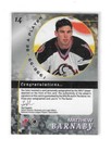 Matthew Barnaby 1998-99 Itg Be A Player Auto Card  14