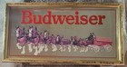 Vintage Budweiser Kings Of Beers Mirror Framed Sign 20x14    Clydesdales Bar Decor