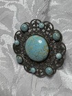 Antique Victorian Turquoise Color Glass Hatpin