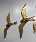 Vintage Mcm Solid Brass Set Of 7 Flying Seagull Wall Decor Pieces  5   13 In