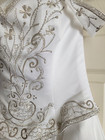 Emme Bridal Wedding Gown  Size 10  White silver Stitching beading  Off Shoulder 