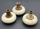 3 Vintage antique White Porcelain Door Knobs 2   