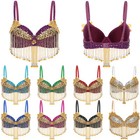 Women Bralette Party Bra Sparkly Tops Sequins Costume Carnival Competition