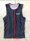 Zoot Sleeveless Racing Tri Jersey Black Large Competition Triathlon Cycling Tee