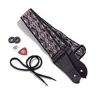 Kliq Vintage Woven Guitar Strap For Acoustic And Regular Native Aztec Gray