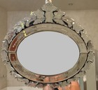 Oval Vintage Venetian Hand Etched Wall Mirror