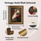Xocuui Gold Framed Wall Art Vintage Flower Vase Painting Canvas Print Living    