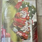 Bucilla Fireman Santa 18  Felt Christmas Stocking Kit Dalmatian Dog Truck 86107