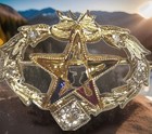 Order Of The Eastern Star 1  14k W   Y Gold  1 4 Ctw Diamond Pendent  2 5 Grams