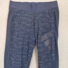 Adidas Leggings Women s Women s Medium Blue Three Stripe Print Fitted Athletic