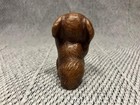 Vintage 2  Brown Pekingese Resin Puppy Dog Figurine Sitting