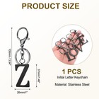 Initial Letter Keychain  1pcs Key Chain Stainless Steel  Black   Letter Z 