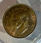 1941 New Zealand 1 Penny Copper Coin Anacs Ms63bn