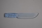 Vintage Blue Glass Knife Dur-x Fruit Cutting Usa Kitchen Depression Collectible