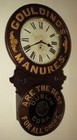 Antique New Haven Advertising Goulding s Manures Dublin Cork Regulator Clock