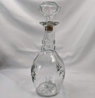 Owens-illinois Glass Liquor Bottle decanter W  Stopper Star Motif Vintage 1973