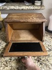 Antique Wood Oak Tone Bread Bin Drop-down Front  bread  1 Loaf Vintage Bb-123