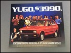 1986 Yugo Gv 1-page Original Car Sales Brochure Sheet - Fiat