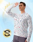 Men s Upf 50  Sun Protection Hooded Rash Guard Long Sleeve Shirt For Fishing