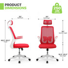 Red Ergonomic Executive Mesh Office Computer High Back Task Chair Swivel Pc Seat