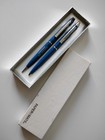 Vintage Paper Mate Double Heart Slim Chrome Pen   Pencil Set W Gift Box Writes 