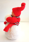 Vintage Made In Sweden Tomte Elf- Folk Art Gnome Wood Snowball Figurine 9  Tall