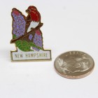 New Hampshire State Bird Purple Finch   Flowers Lapel Pin