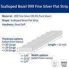 Scalloped Bezel Wire 999 Fine Silver Flat Strip  9 Size Variations  Made In Usa