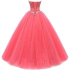 Women s Sweetheart Ball Gown Tulle Quinceanera Dresses Prom Dress Customized