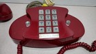 Vintage Red Princess Phone Western Electric Bell Systems Push Button Untested