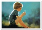 Lovely Children-flowers Of Life Cute Boy Dandelion Kids Art New Modern Postcard
