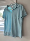 Nike Golf Shirt  Women   s Large  Light Blue With Red Stripe 