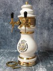 Vintage Warsteiner Ceramic Draft Beer Tower 2 Faucets Beer Pump   olumn