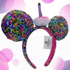 Disney-parks Headband Birthday Cake Colorful Sequins Mickey Minnie Mouse Ears