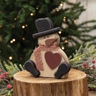 New Primitive Snowman Christmas Shelf Sitter Wood 6 75 hx5 5 wx1 5 d Winter