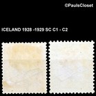 Iceland 1928-29 Sc C1-c2 Op W aircraft 10a Red   Gray   Violet Mvlh Og F vf