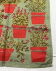 Vtg 1960s Vera Neumann 15    X 28  Linen Tea Towel Red Green Potted Herb Garden