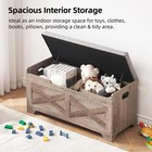 Barn Style Wooden Storage Bench Lift Top Safety Hinges Padded Seat Side Handles