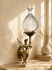 Art Nouveau Brass Mermaid Wall Light Antique Glass Wall Sconce Vintage Lamp