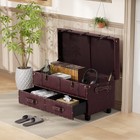 Vintage Treasure Chest Bench With Latch Closure And Buckle Trunk