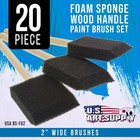 20 Pack - 2   Foam Sponge Paint Brush Set Wood Handle Craft Touch Up Stain