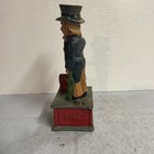 Rare Vintage Cast Iron Mechanical Uncle Sam Coin Mechanical Bank  missing Cane 