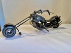 Handmade Metal Art Sculpture Of A Chopper-style Motorcycle