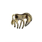 Vintage Gold Tone Zebra Pin Brooch Figural Metal Animal