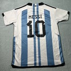 Afa Argentina Lionel Messi 10 Soccer Jersey Youth Kids 10y- 11y Striped Futbal