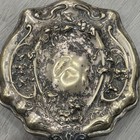 Vtg Art Nouveau Victorian Intricate Silver Hand Mirror Lillies German Silver